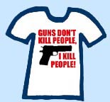 funny guns don't kill people i kill people t-shirt