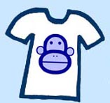 blue monkey face t-shirt