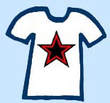 red and black star t-shirt