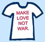 retro make love not war anti war t-shirt
