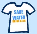 funny save water drink beer t-shirt